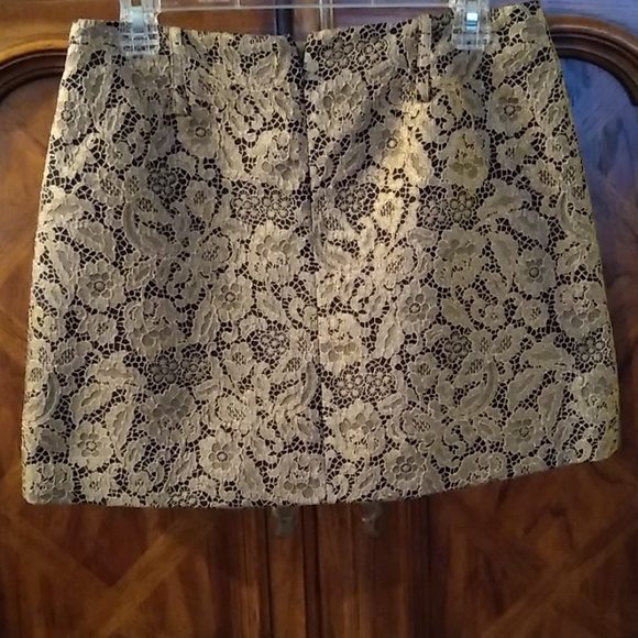 Eleonora Scaramucci Black & Gold Lace Skirt Size 42 Made in Italy - Picture 2 of 6